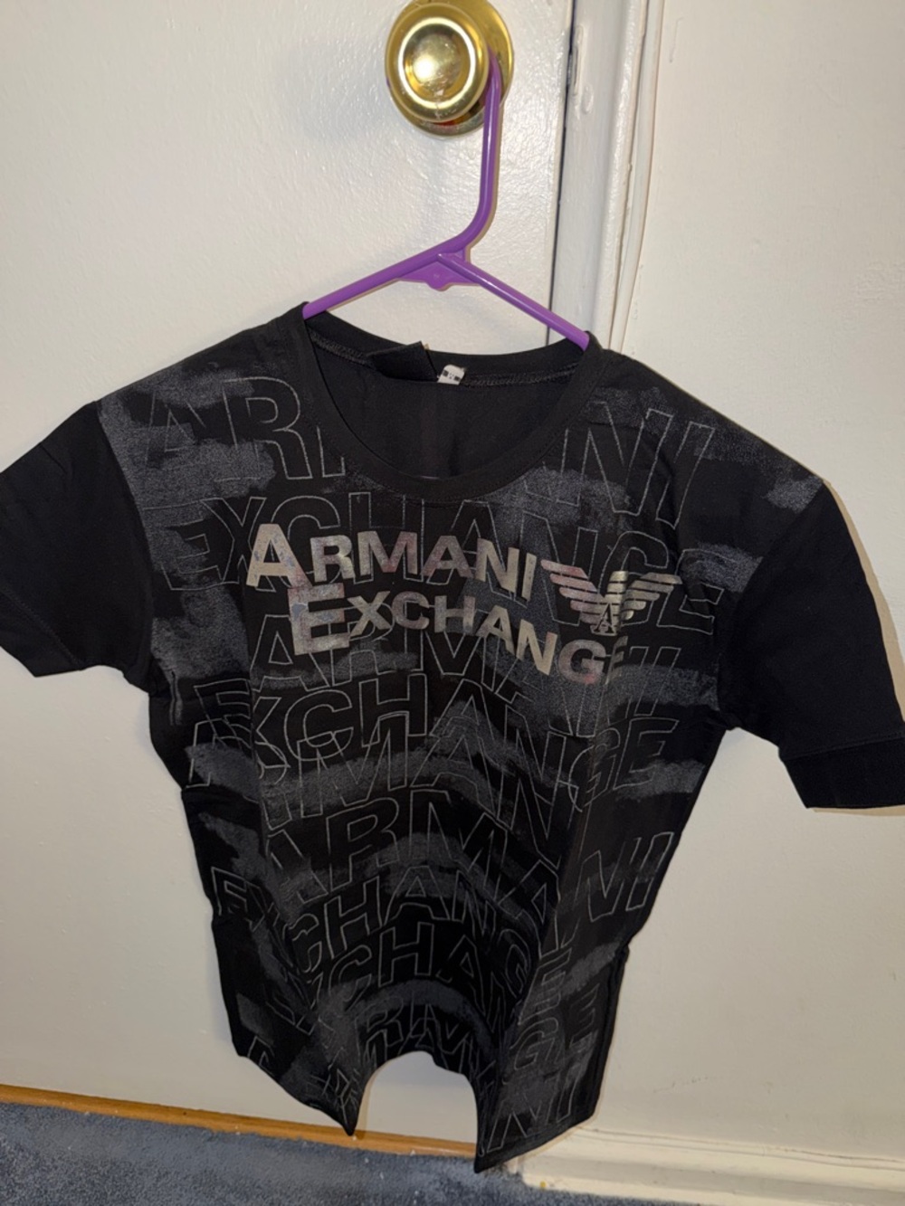 Armani Exchange Black Logo Layered Graphic Tee